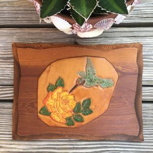 Handcrafted Wood & Leather Wall Hanging